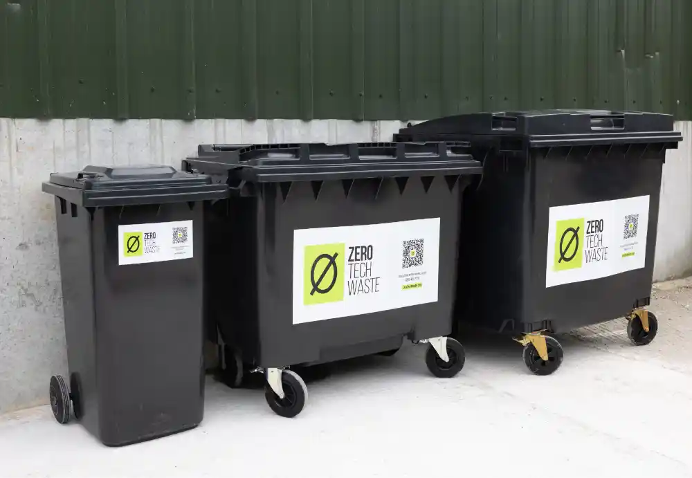 A secure on-site bin for recycling IT waste